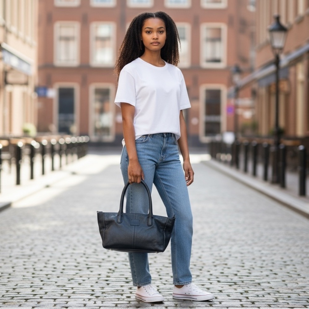LEGEND Genuine Leather Shoulder Bag Black